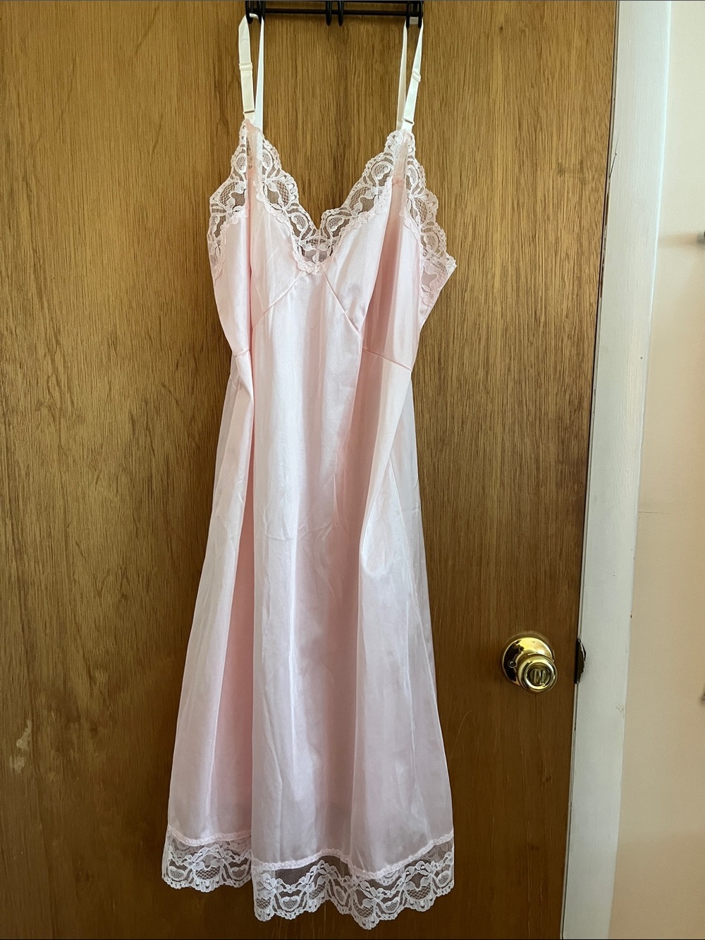 Women’s Lace-Trim Slip Dress in Light Pink
